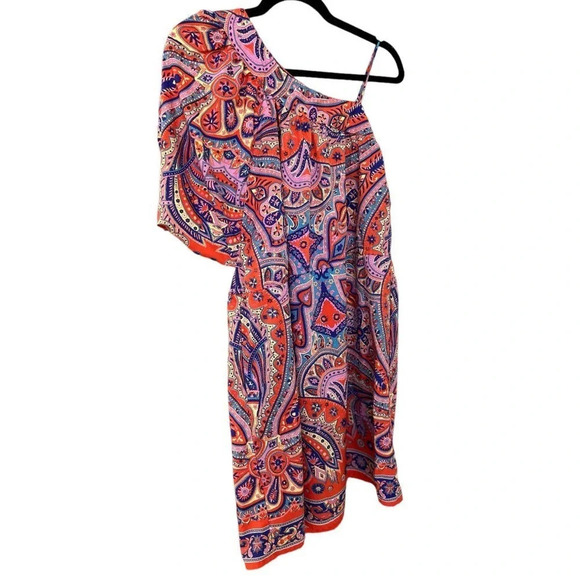 Angie Women's Colorful Paisley Off The Shoulder Cut Out Mini Dress Size Medium - Picture 1 of 9